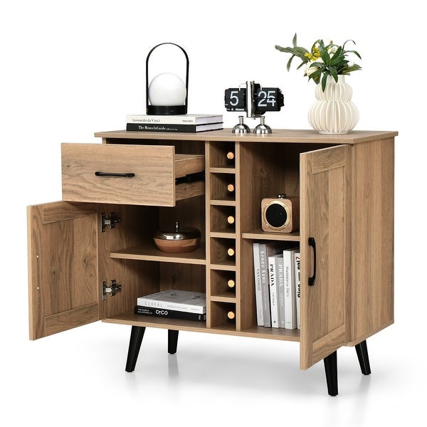 2Door Wine Bar Cabinet Kitchen Sideboard Buffet with Adjustable Shelf