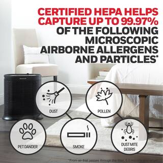 Honeywell HEPA Air Purifier Large Room (310 sq. ft.) Black HPA200