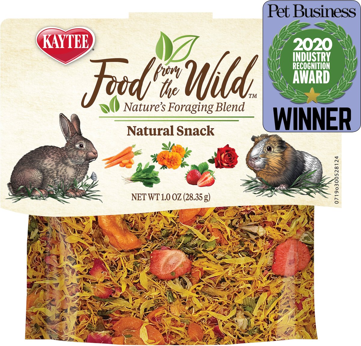 Kaytee Food From the Wild Natural Snack Rabbit Treats， 1-oz bag