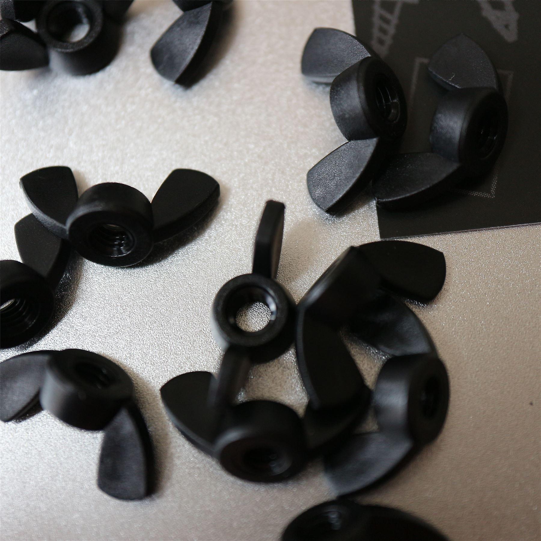 20x  Black， Nylon Plastic， M4 Butterfly， Wing Nuts