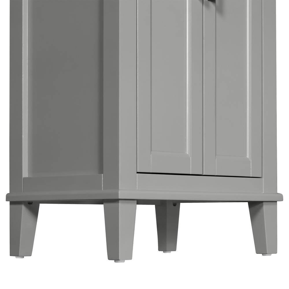 Home Decorators Collection Grayson 23 in. W x 16 in. D x 60 in. H Linen Cabinet in Storm Gray 20305-LT23-ST