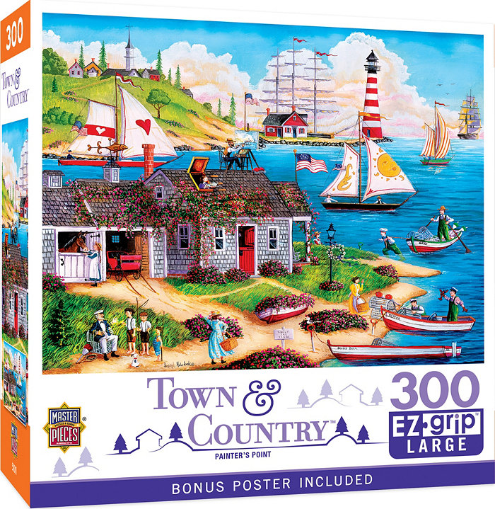 MasterPieces Puzzles Town and Country - Painter's Point 300 Piece Adult Puzzle