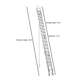 Werner 40 ft. Aluminum D-Rung Extension Ladder with 300 lb. Load Capacity Type IA Duty Rating D540-2