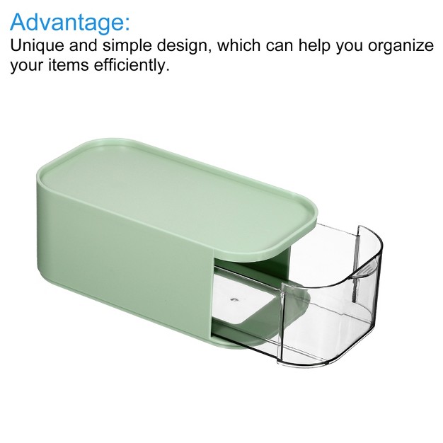 Unique Bargains Desktop Storage Drawer Plastic Stackable Desk Organizer Makeup Brush Stationery Box For Office