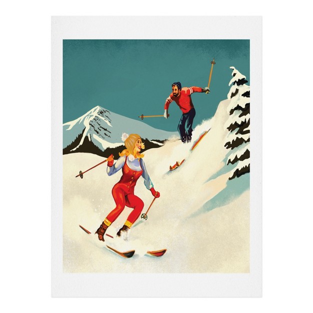 The Whiskey Ginger Retro Skiing Couple Art Print Society6