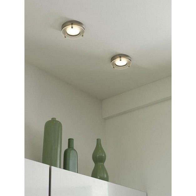 Progress Lighting P8247 Collection 1 light Flush Mount Brushed Nickel Steel Shade Included