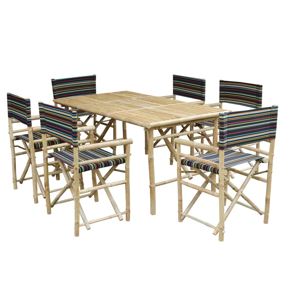 Set of 6 Director Chairs and Rectangular Table Dining