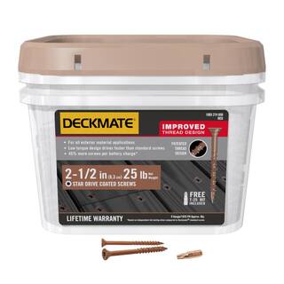 Deckmate #9 2-12 in. Red Exterior Self-Starting Star Flat-Head Wood Deck Screws (25 lbs.1823 pcs) 212DMR25BK