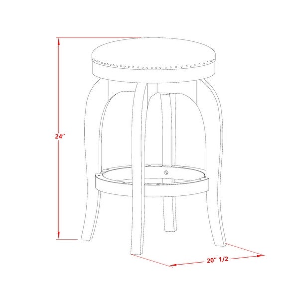 Bedford Swivel Backless Barstool 24'' Seat Height And Pu Leather Roast (Color Options Available)