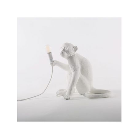 MOKEY LAMP 34X30X32  SITTING WHITE