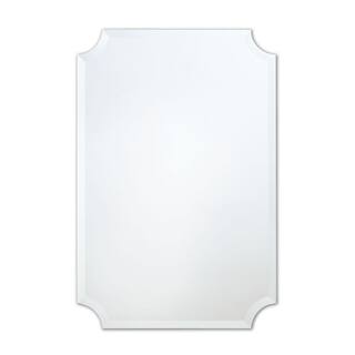 better bevel 24 in. W x 36 in. H Frameless Scalloped Rectangular Beveled Edge Bathroom Vanity Mirror 17124