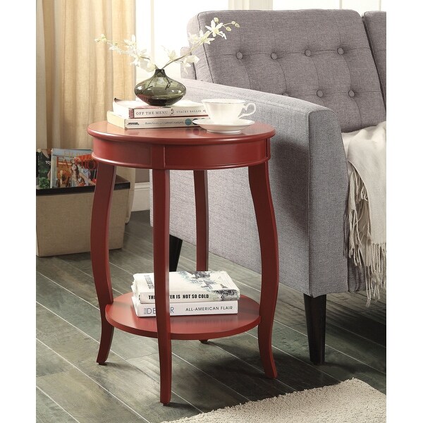 Aberta Side Table with Solid Wood Round Leg Table and Shelf