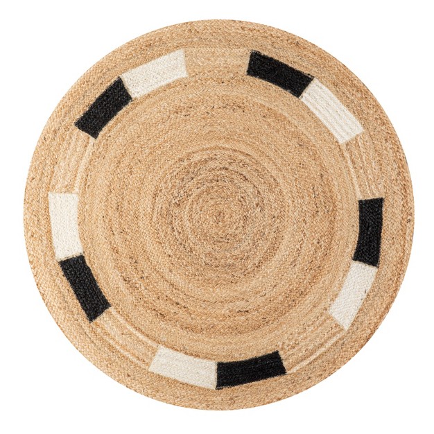 Porto Geometric Jute Circle Jonathan Y