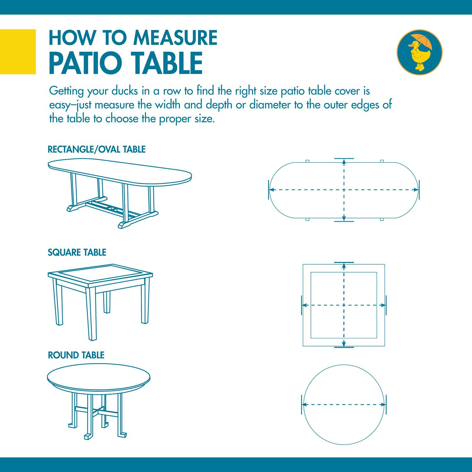 Duck Covers Ultimate Waterproof 72 Inch Rectangular Patio Table Cover