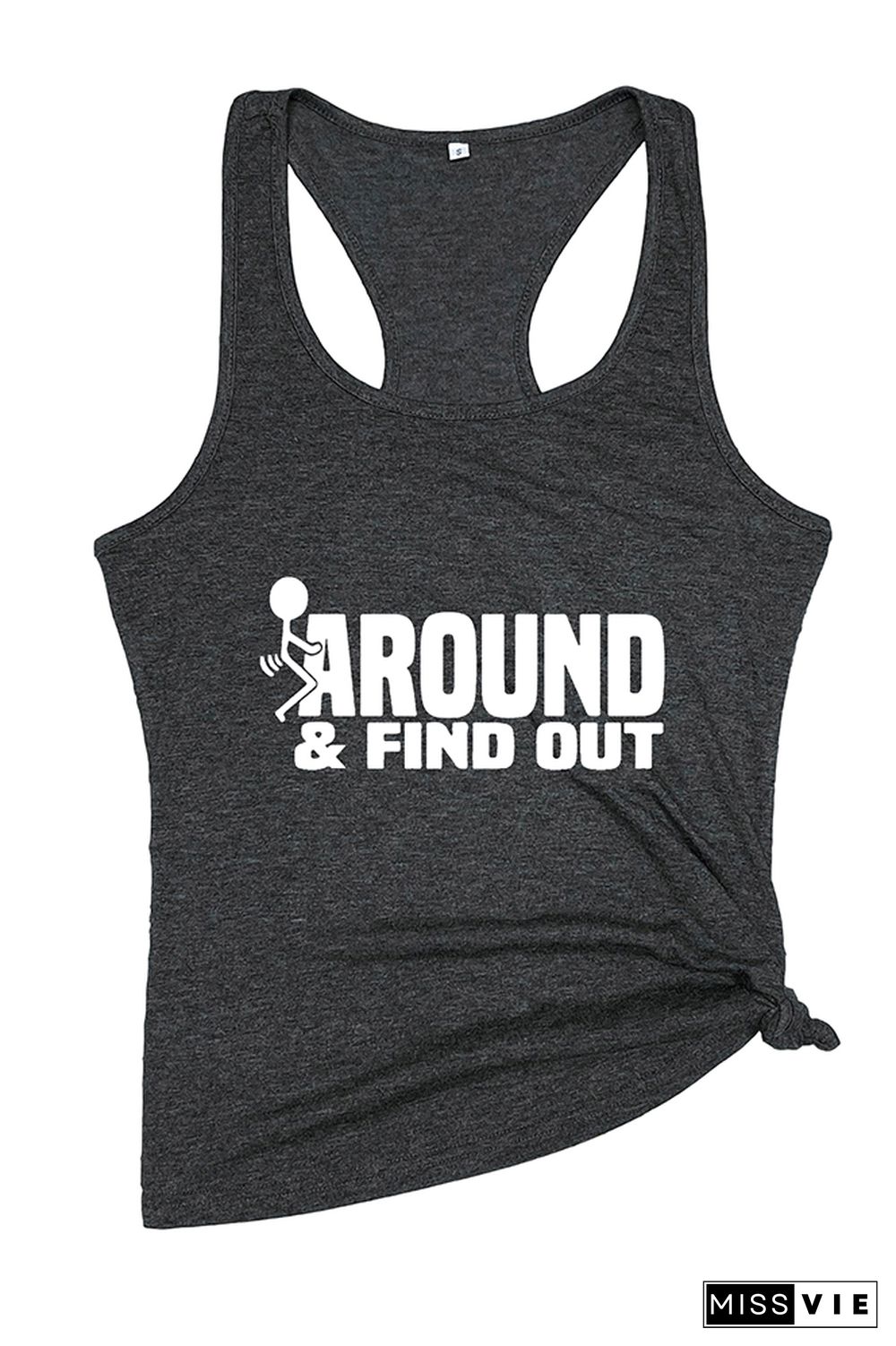 Fck Around And Find Out, Sarcastic Funny, Wine Glass Sleeveless Tank Top Wholesale