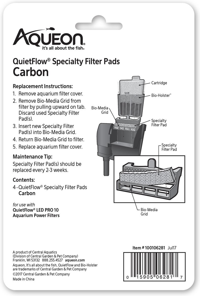 Aqueon QuietFlow 10 Carbon Reducing Specialty Filter Pad