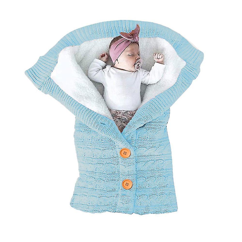 Unisex Infant Blankets Soft Thick Fleece Knit Str Wraps