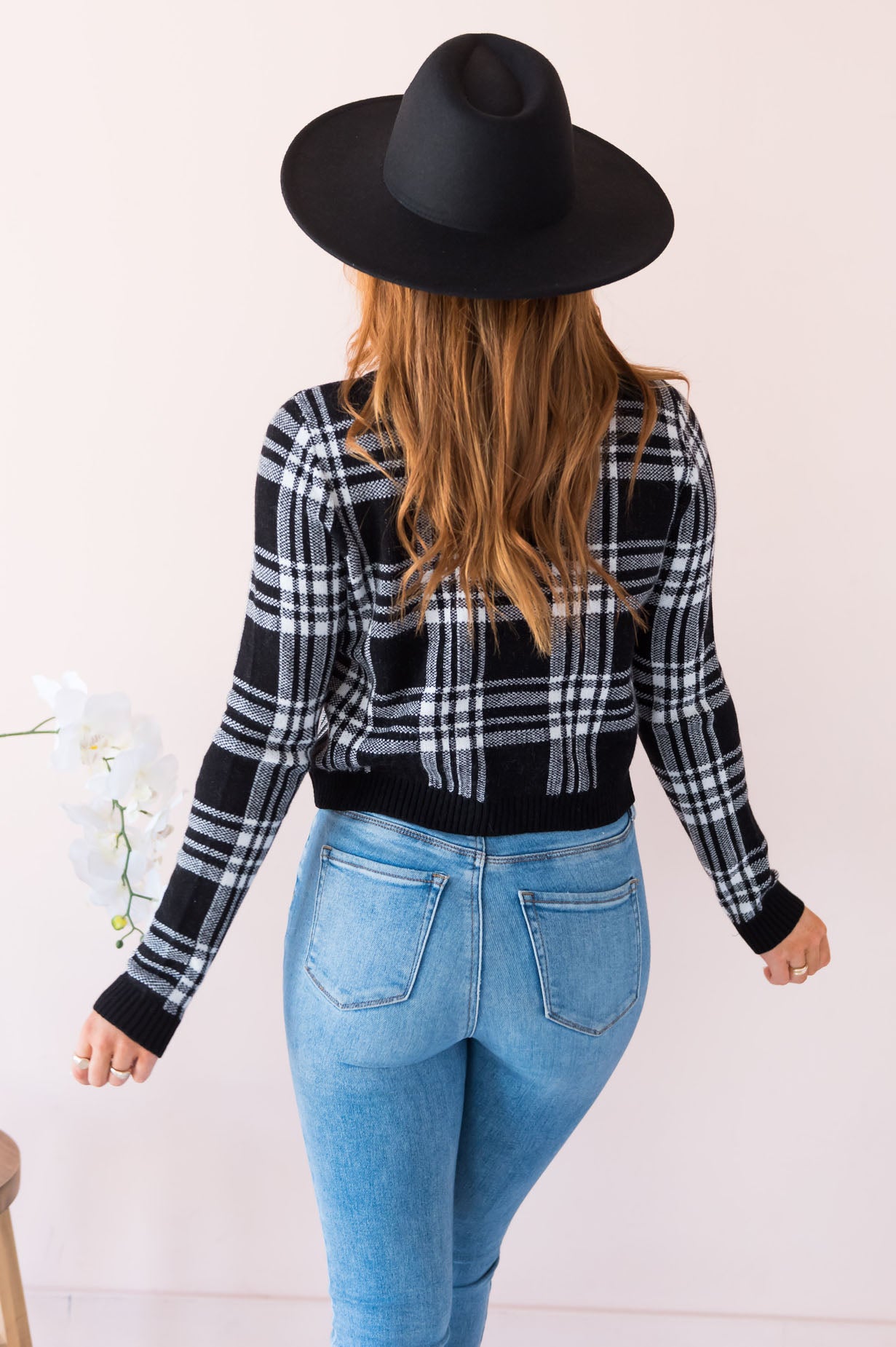 Trend Setter Plaid Modest Cropped Cardigan