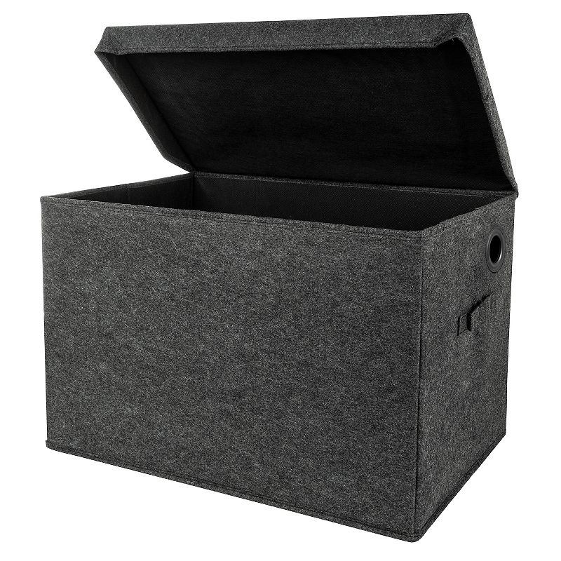 Sammy and Lou Charcoal Gray Solid Color Felt Toy Box