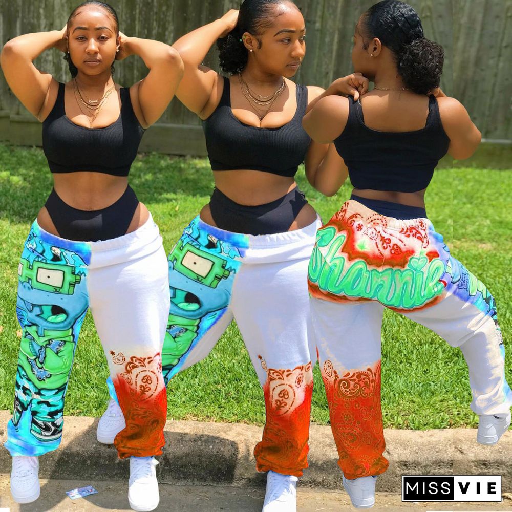 Urban Digital Positioning Printing Sports Harem Pants