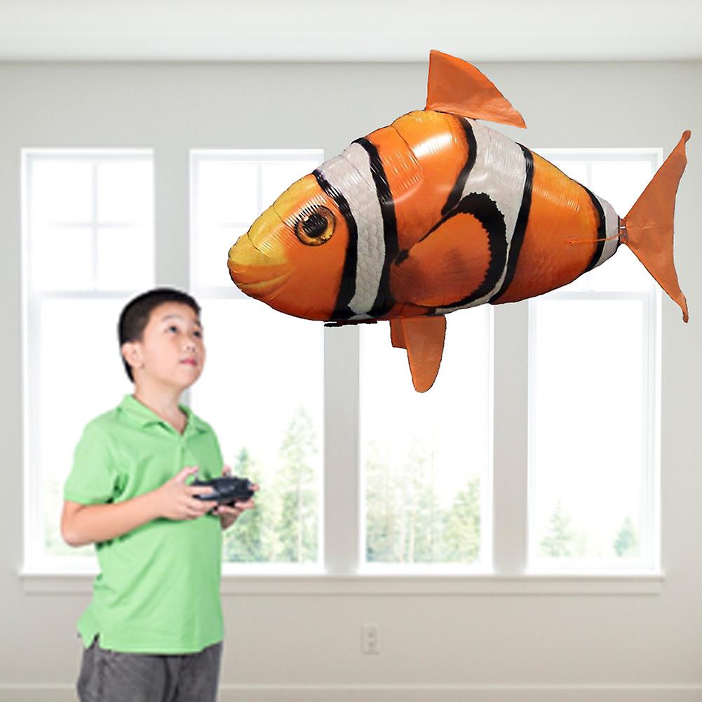 Remote Control Flying Shark Inflated Rc Inflatable Balloon Toy Kids Gift (orange Clownfish)