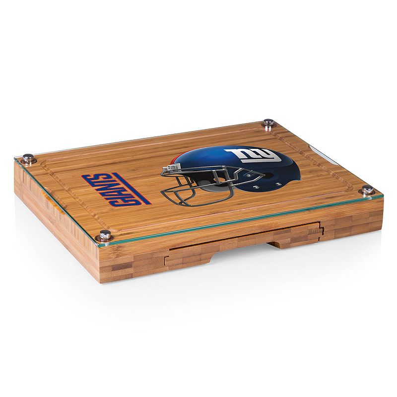 Picnic Time New York Giants Concerto Bamboo Cutting Board and Cheese Tools Set