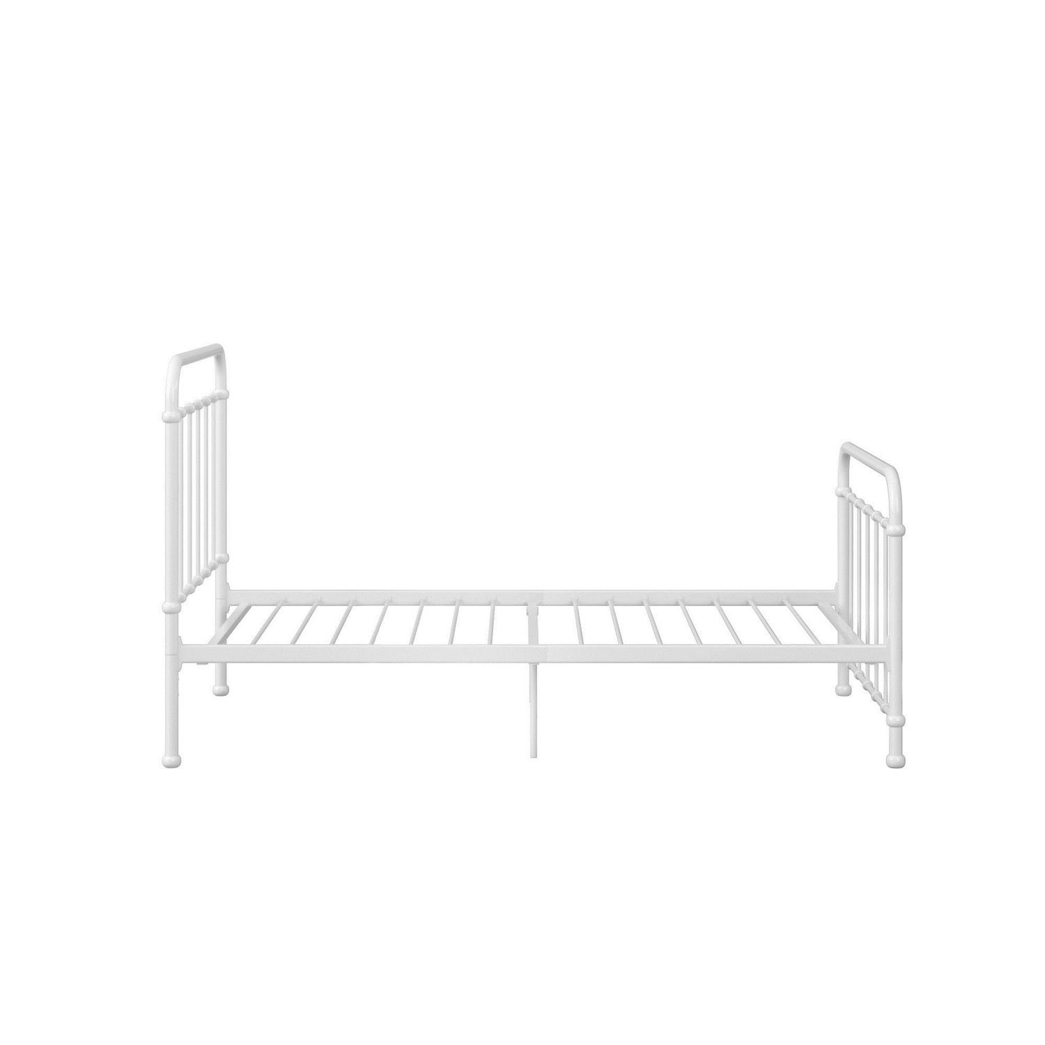 Woven Paths Brooklyn Iron Metal Platform Bed， Twin， White