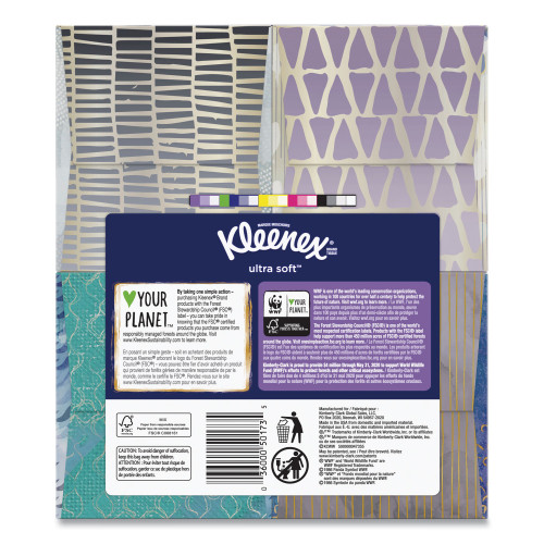 Kleenex Ultra Soft Facial Tissue， 3-Ply， White， 65 Sheets/Box， 4 Boxes/Pack， 12 Packs/Carton (50173CT)