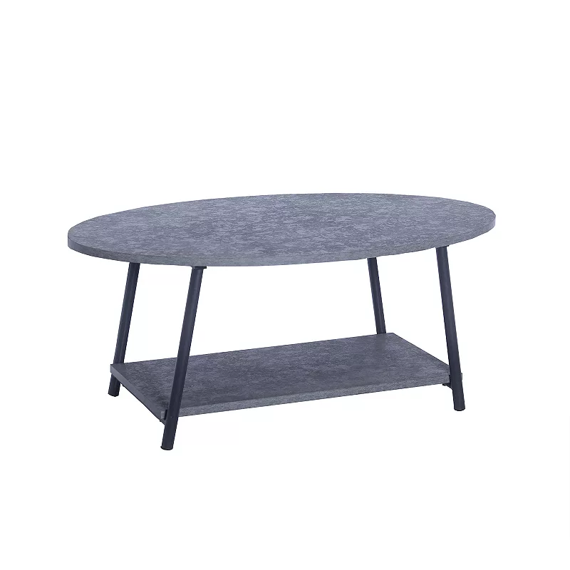 Household Essentials 2-Tier Oval Coffee Table