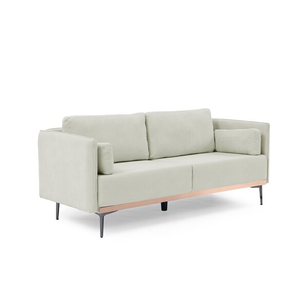 Modern Sofa 3Seat Couch with Stainless Steel Trim