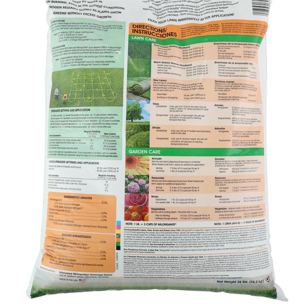 Milorganite 32 lbs. Slow-Release Nitrogen Fertilizer 100539618