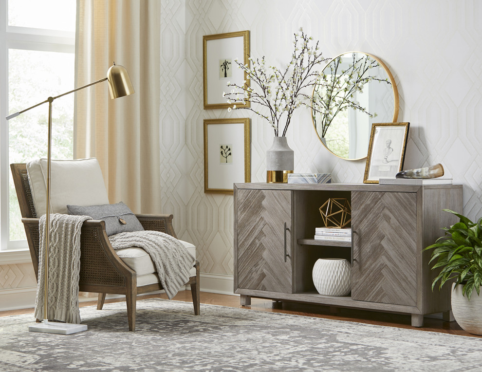 60 quotTV Console  Entertainment Stand  Wood Accent Cabinet  Fully Assembled  Gray   Transitional   Entertainment Centers And Tv Stands   by Martin Furniture  Houzz