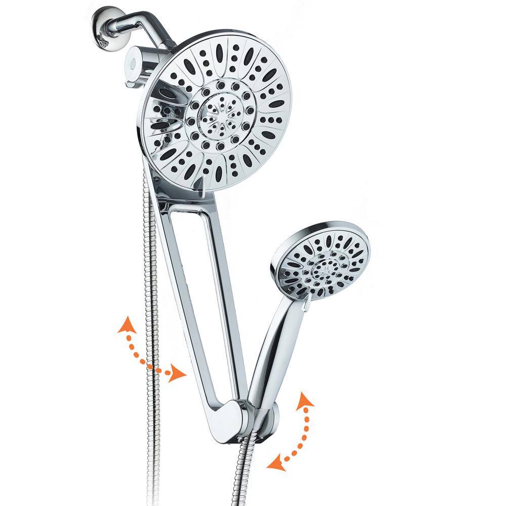 Hotel Spa 48-spray 7 in. High PressureDual Shower Head and Handheld Shower Head in Chrome 9782