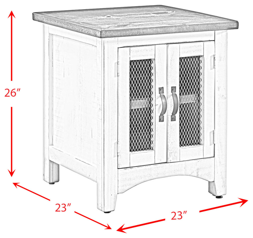 Picket House Nolan End Table  White   Farmhouse   Side Tables And End Tables   by Picket House  Houzz