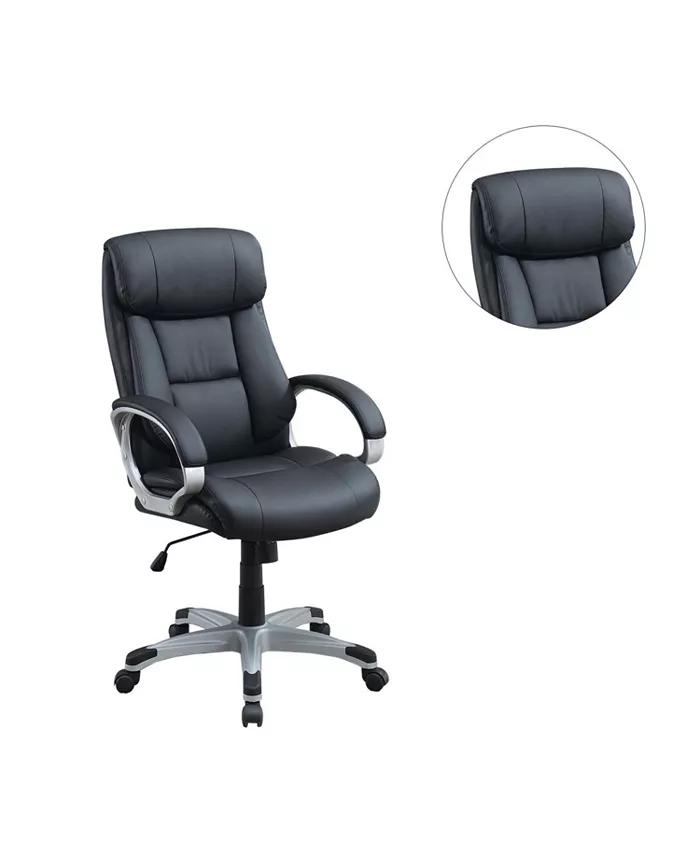 Simple Relax Adjustable Height Office Chair with Padded Armrests Black