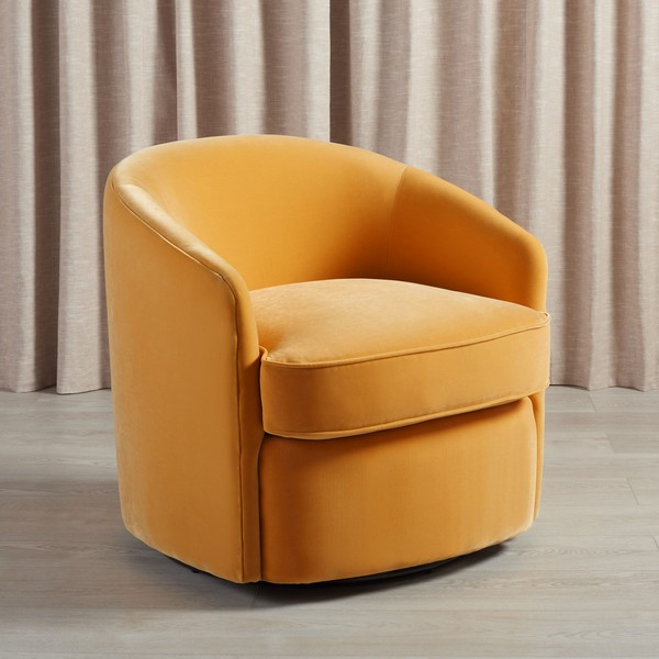 Safavieh Lesley Swivel Barrel Chair Mustard   Contemporary   Armchairs And Accent Chairs   by Safavieh  Houzz