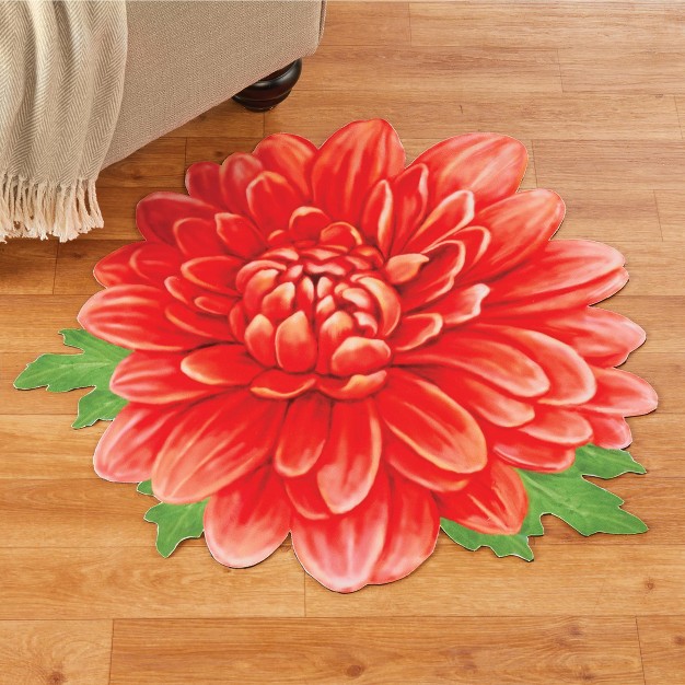 Collections Etc Beautiful Chrysanthemum Shaped Accent Rug