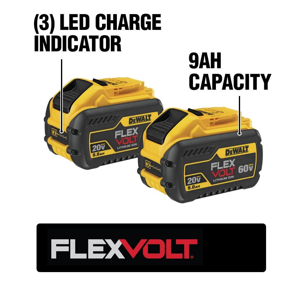 DEWALT FLEXVOLT 20V/60V MAX Lithium-Ion 9.0Ah Battery Pack (2 Pack) DCB609-2