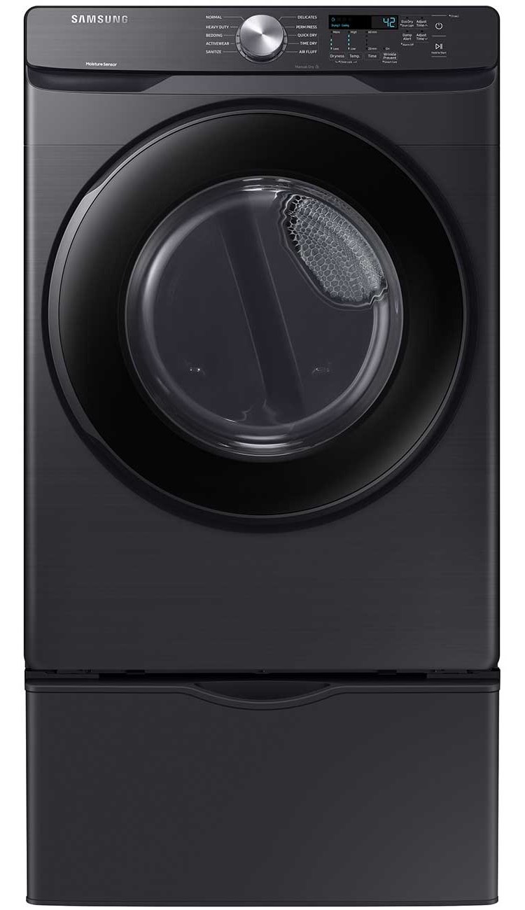  7.5 Cu. Ft. Fingerprint Resistant Black Stainless Steel Gas Dryer With Sensor Dry