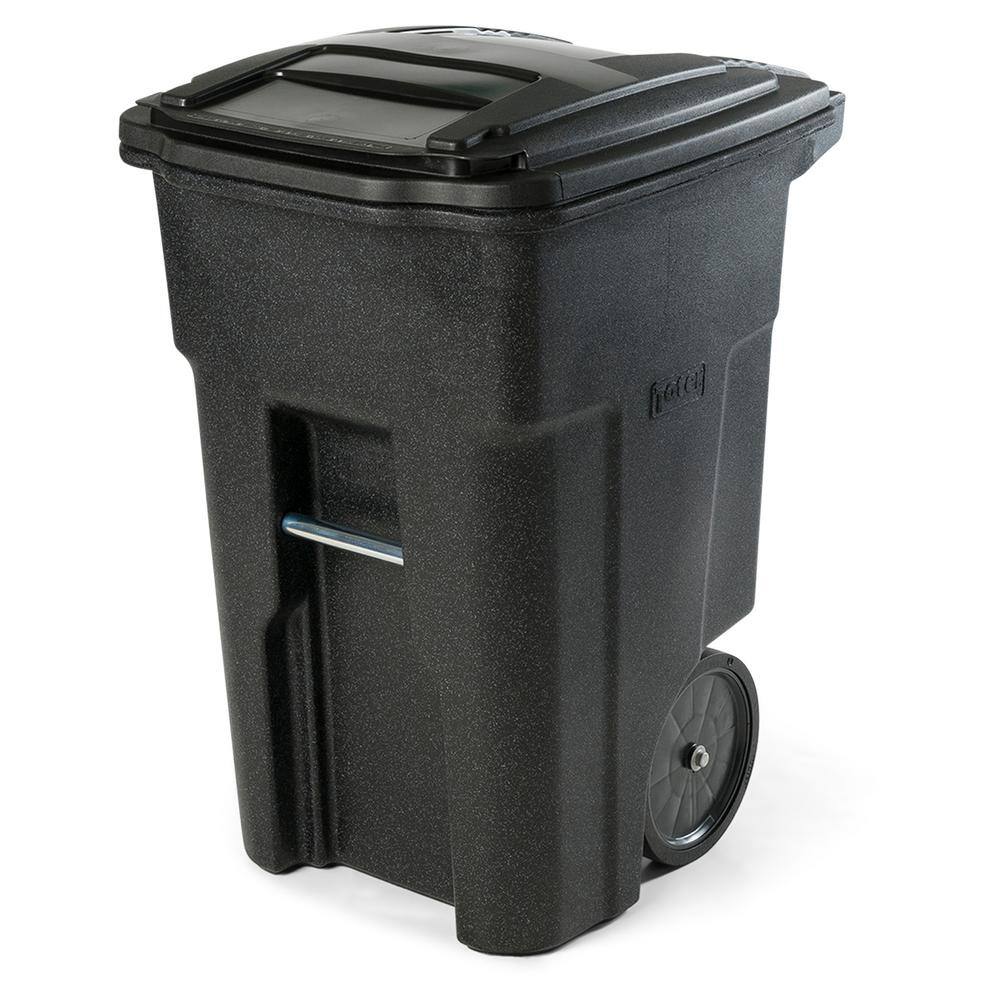 Toter 48 Gal. Blackstone Trash Can with Quiet Wheels and Attached Lid ANA48-56599