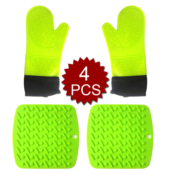 Aspire 4PCS Oven Mitts   Potholders Set  2 Pcs Qui...