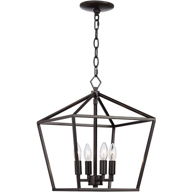 Wide Industrial Rustic Geometric Cage 4 light Fixture For Dining Room House Kitchen Island