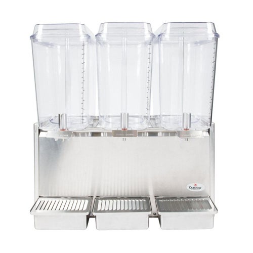 Crathco D35-3 Classic Bubbler Pre-Mix Cold Beverage Dispenser， (3) 5-Gallon Bowls， Stainless Steel Side Panels