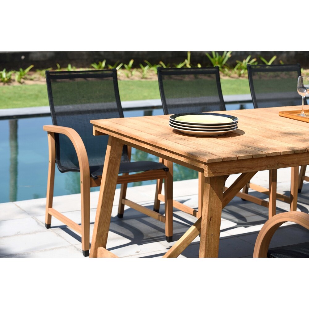 LifestyleGarden 7pc Teak   Aluminum Outdoor Patio Dining Set   7 Piece