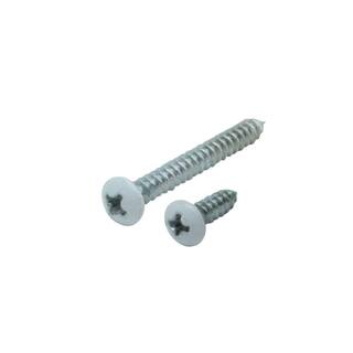 Everbilt #7 x 1-14 in. and #7 x 12 in. White Shelf Bracket Screw Kit (12-Pack) 14844