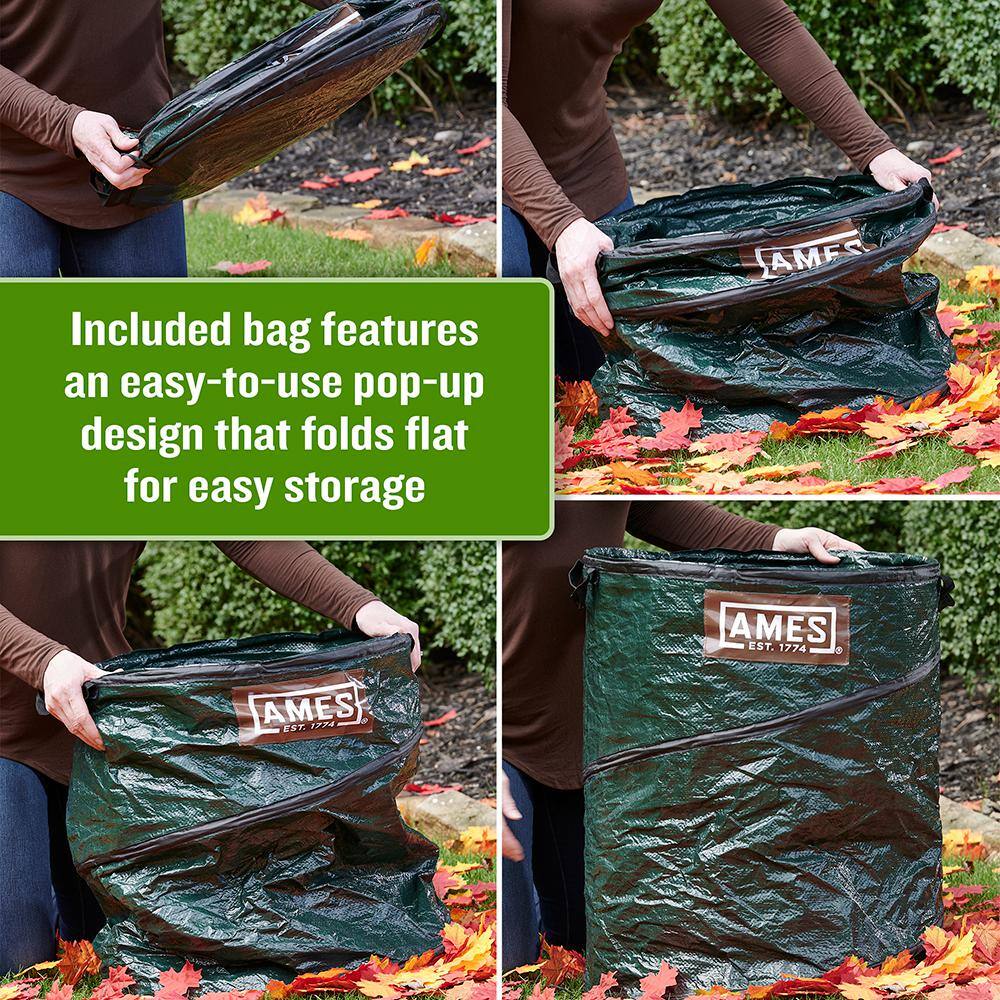 Ames Leaf Collecting Tool Set with Garden Claws and Collapsible Garden Waste Bag for Leaves Mulch and Other Debris 20212223