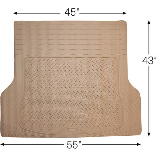 OxGord WeatherShield HD Heavy Duty Rubber Trunk Cargo Liner Floor Mat， Trim-to-Fit for Car， SUV， Van and Trucks， Beige