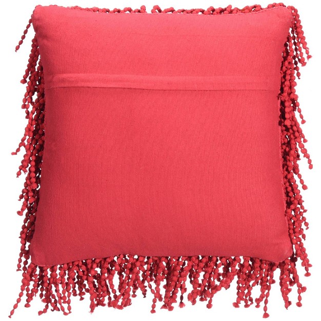 Oversize Shag Hand Knotted Fugga Square Throw Pillow Red Mina Victory