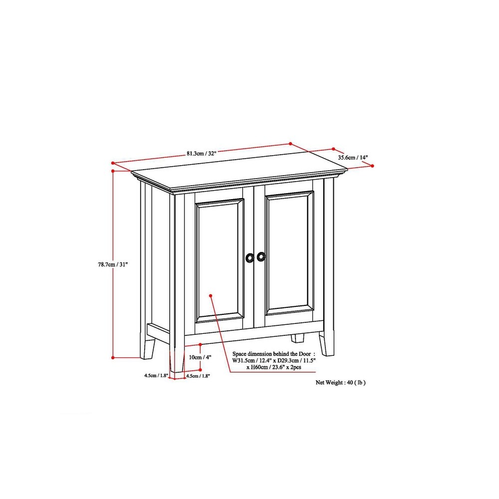 WYNDENHALL Halifax Solid Wood Transitional Low Storage Cabinet   32\