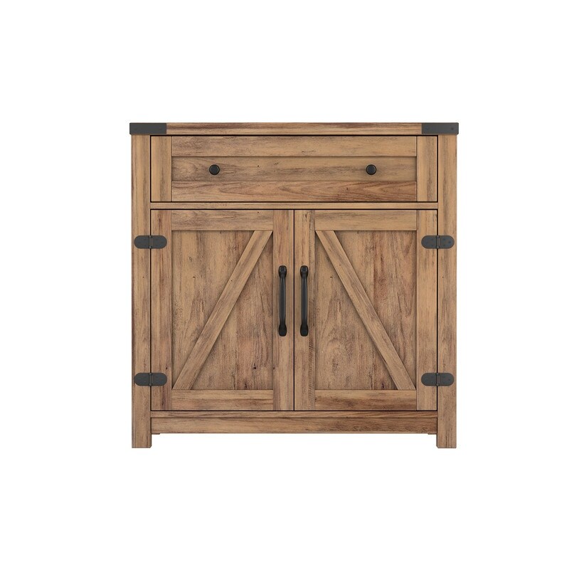 30 Inch Farmhouse Style Storage Sideboard Cabinet with Brain Door 2 Colors